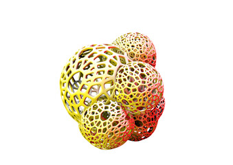 3d Organic coral balls isolated on white