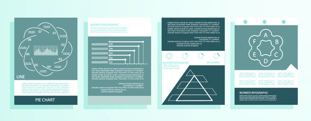 Naklejka premium Cards for business data visualization