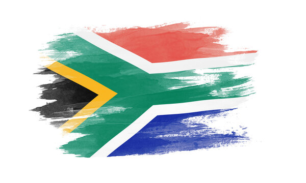 South Africa flag brush stroke, national flag
