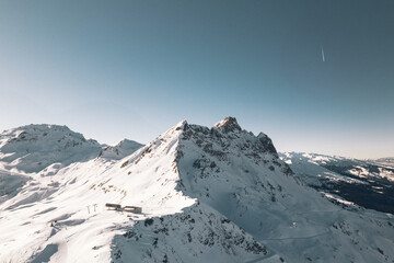 snow covered mountains