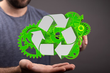 Green Technology Symbol 3d concept.