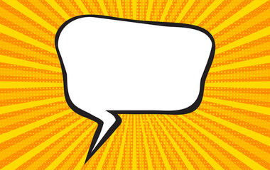 Typical American comic book page with speech bubble and color halftones, vector illustration