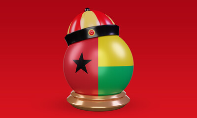 3d chinese newyear Guinea flag rendering front view