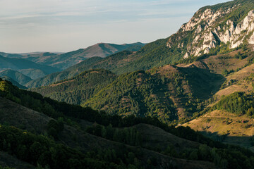 Trascau Mountains landscape in Dumesti Village in Romania.