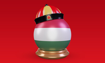 3d chinese newyear Hungary flag rendering front view