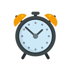 Syllabus alarm clock icon flat isolated vector
