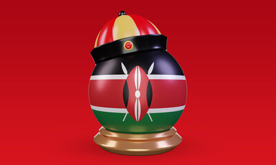 3d chinese newyear Kenya flag rendering front view