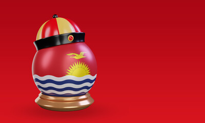 3d chinese newyear Kiribati flag rendering left view