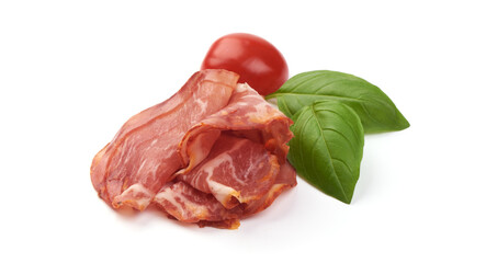 Jamon, jerked meat, isolated on white background.