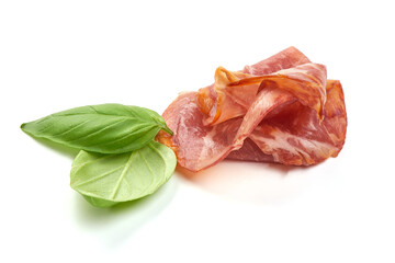 Jamon, jerked meat, isolated on white background.
