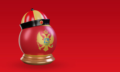 3d chinese newyear Montenegro flag rendering left view