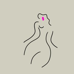 line art female shape icon illustration 