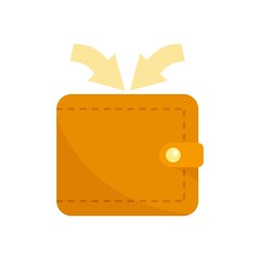 Retirement wallet money income icon flat isolated vector