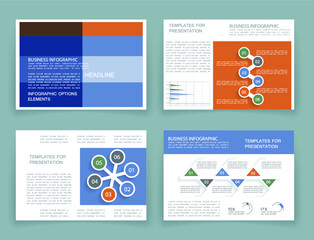 Naklejka na ściany i meble Cards for business data visualization