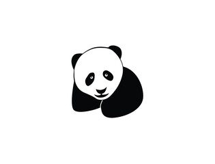 cute panda logo vector illustration 