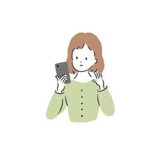 女性　スマホ通話