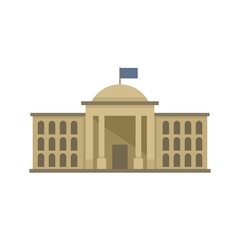 Obraz premium Parliament institution icon flat isolated vector