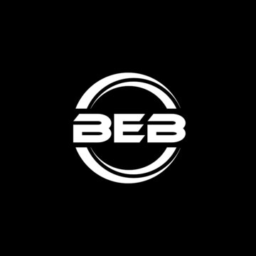 BEB letter logo design with black background in illustrator, vector logo modern alphabet font overlap style. calligraphy designs for logo, Poster, Invitation, etc.	
