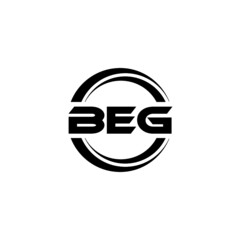 BEG letter logo design with white background in illustrator, vector logo modern alphabet font overlap style. calligraphy designs for logo, Poster, Invitation, etc.	