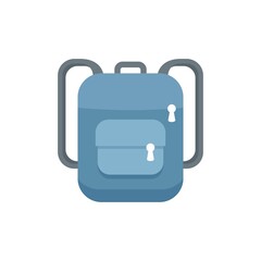 Travel backpack icon flat isolated vector
