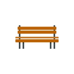 Wooden bench icon flat isolated vector