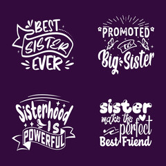 Sister t-shirt design typography set vector art