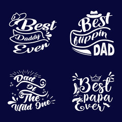 Dad t-shirt design typography set vector art