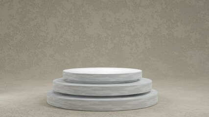 abstract background of podium stand stage, 3D illustration rendering