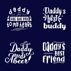 Dad t-shirt design typography set vector art