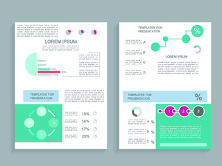 Brochure for business reports, cover layout and infographics