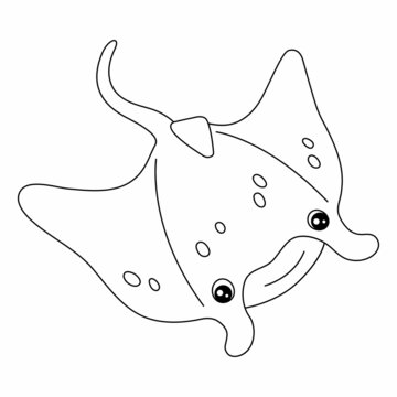 recommend clip art: Manta Ray Coloring Page Isolated for Kids
