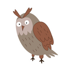 an owl illustration. a doodle hand-drawn of the animal collection. a cartoon drawing in vector graphic for an educational poster or any design element.