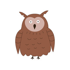 an owl illustration. a doodle hand-drawn of the animal collection. a cartoon drawing in vector graphic for an educational poster or any design element.