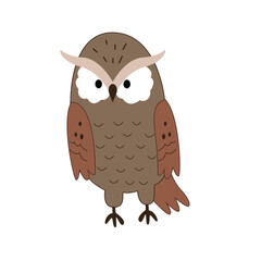 an owl illustration. a doodle hand-drawn of the animal collection. a cartoon drawing in vector graphic for an educational poster or any design element.