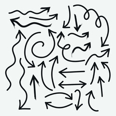 Hand drawn useful arrow set vector ready for your design