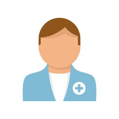 Doctor icon flat isolated vector