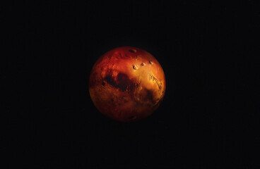 Obraz na płótnie Canvas Planet Mars on a space background - Image of the red planet