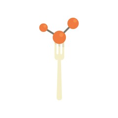 Molecular cuisine fork icon flat isolated vector