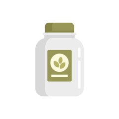 Fertilizer jar icon flat isolated vector