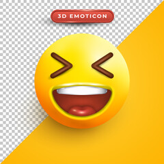 3d emoji closing eyes and happy