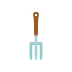 Fertilizer handle fork icon flat isolated vector