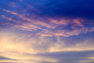 The sky fills with clouds in the evening