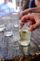 View on a glass of wine