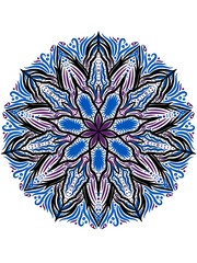 Mandala floral ornament design. Creative work hand drawing illustration. Digital art illustration