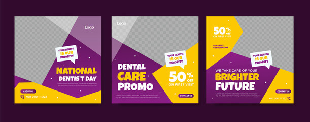 Dentist and dental clinict social media template	