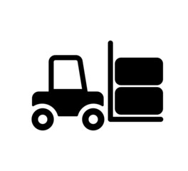 Loader icon. Bulldozer truck, excavator auto. Vector on isolated background. EPS 10