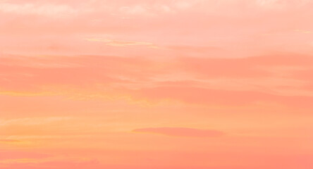 Romantic sky with colorful orange, pink and purple sunlight, Dusk sky background