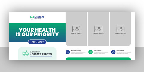 Medical healthcare facebook timeline cover and web banner template