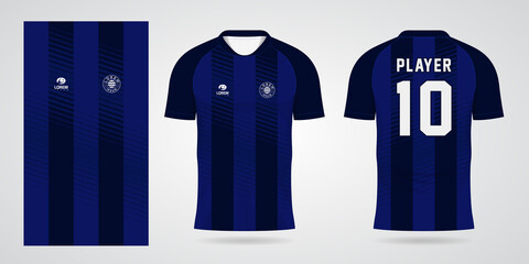 blue sports shirt jersey design template