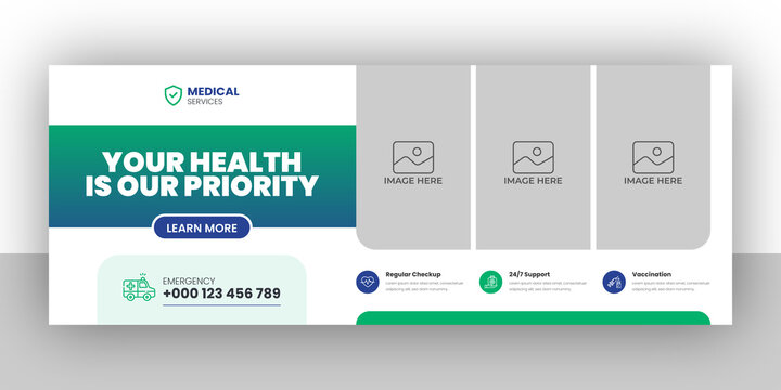 Medical Healthcare Facebook Timeline Cover And Web Banner Template